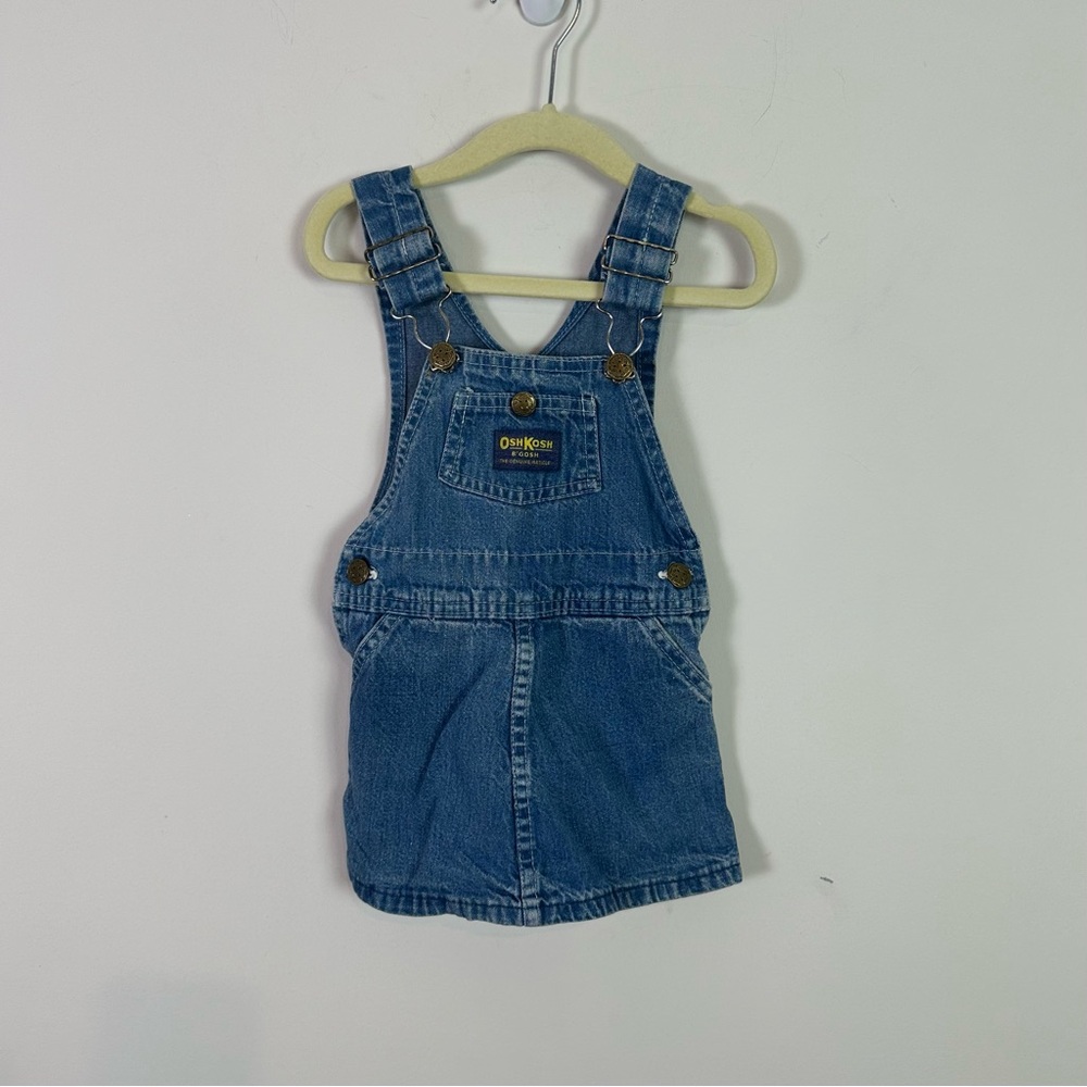 Oshkosh B'Gosh Vestbak Vintage Toddler Girl Denim Dress Made in the USA Size 2 T
